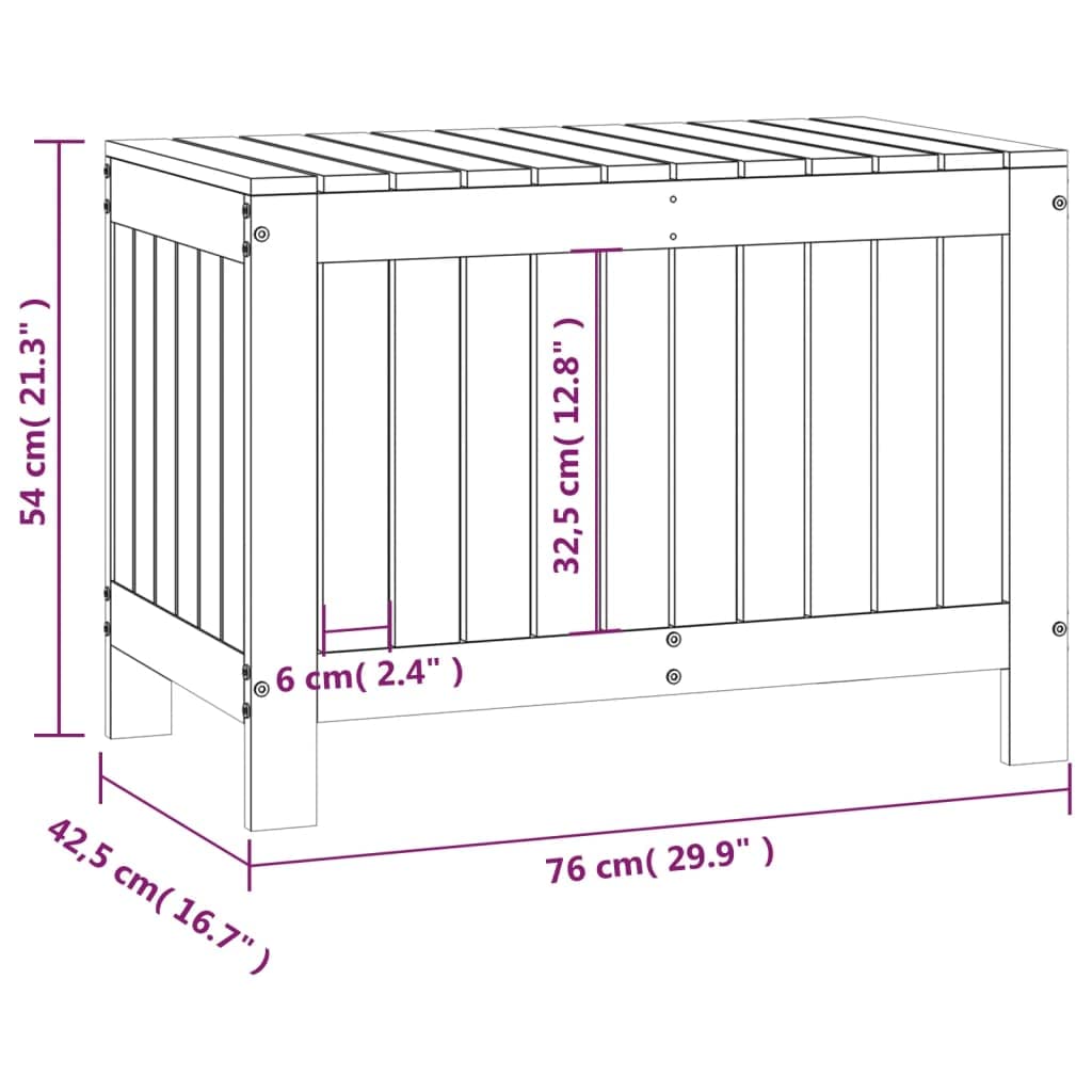 vidaXL Contenitore Giardino Bianco 76x42,5x54cm Legno Massello di Pino
