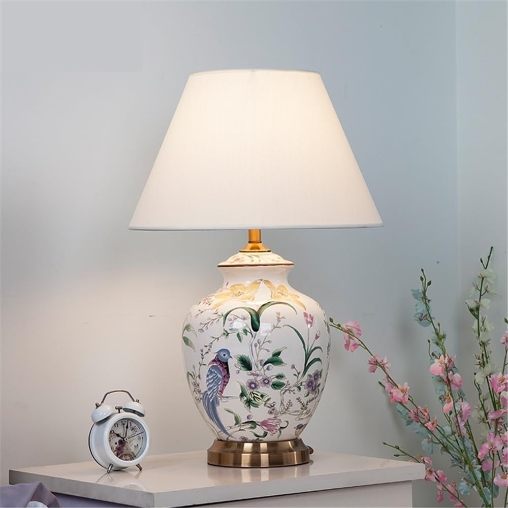 Affascinante Lampada da tavolo in ceramica for studio, soggiorno, comodino semplice, lampada da tavolo decorativa for camera da letto Arredamento per la casa(Piccolo)
