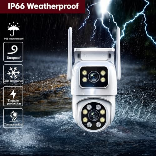 Image of 1080P Dual Lens Indoor Security Camera 3MP+3MP 360 Pan Tilt WiFi Home CCTV Camera with Night Vision Motion Detection Two Way Talk Surveillance SR14
