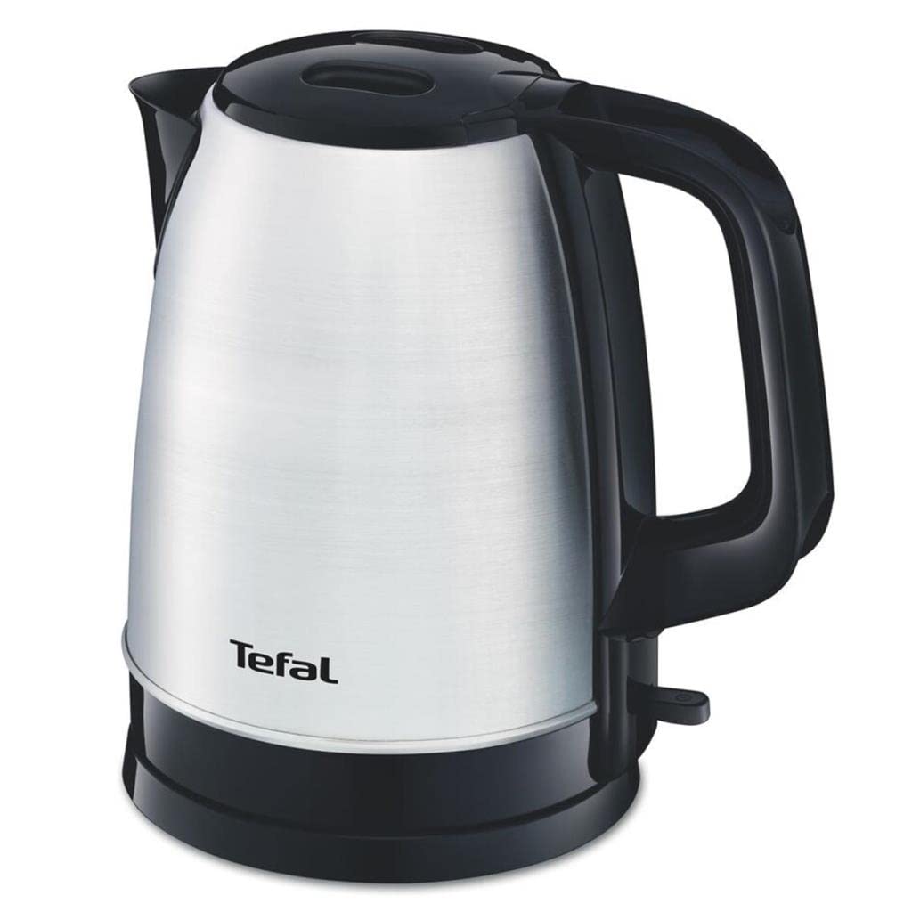 Tefal KI150D Wasserkocher (1,7 Liter, 2400 Watt, kabellos) edelstahl/schwarz, KI150D10