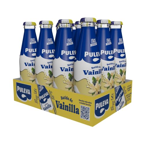 Puleva - Batido de Vainilla botella cristal 200ml - Pack 12 unidades