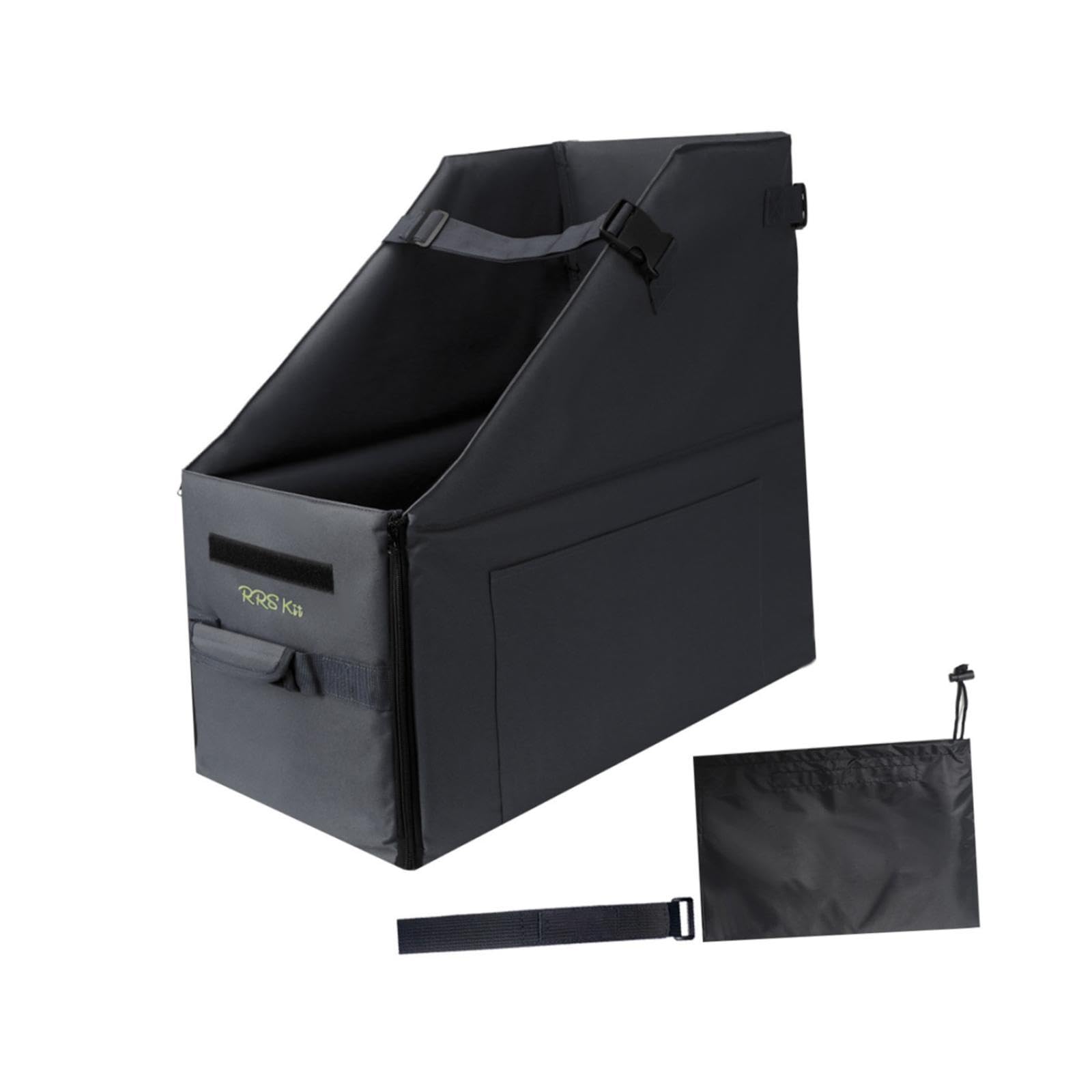 Funda para Bicicleta Plegable 14 Pulgadas, Caja de Almacenamiento y Transporte con Tablero Protector, Tela Oxford, Negro