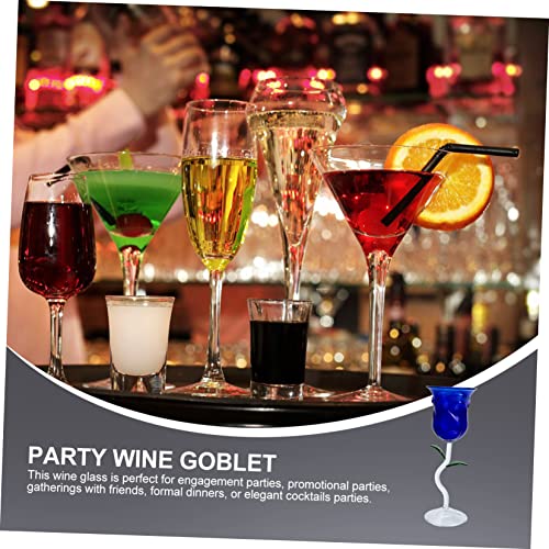 Verre à cocktail en forme de rose bleu transparent pour vos soirées - 5