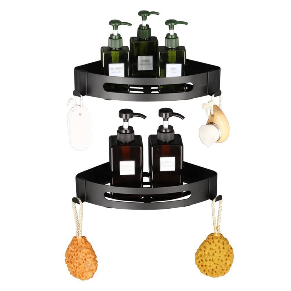 Estante de esquina de baño de acero inoxidable con cesta de drenaje para almacenamiento de gel de ducha y estantes de toallas, soporte de condimentos de cocina montado en la pared, estante flotante