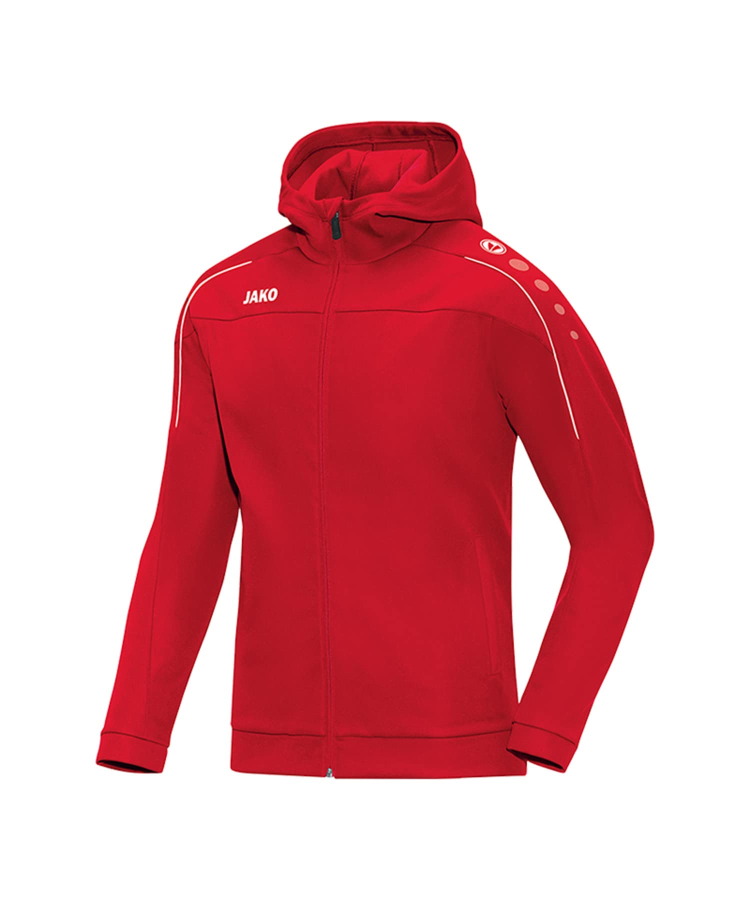 JAKO Women's Classico Hooded Jacket, red, 46 (EU)