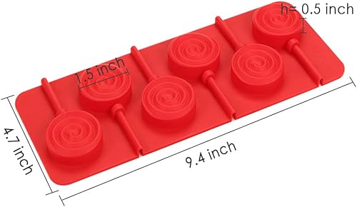 Miniatura 2 de Webake Molde para piruletas con palitos, paquete de 3 moldes para chocolate duro, moldes de silicona con 6 cavidades en remolino