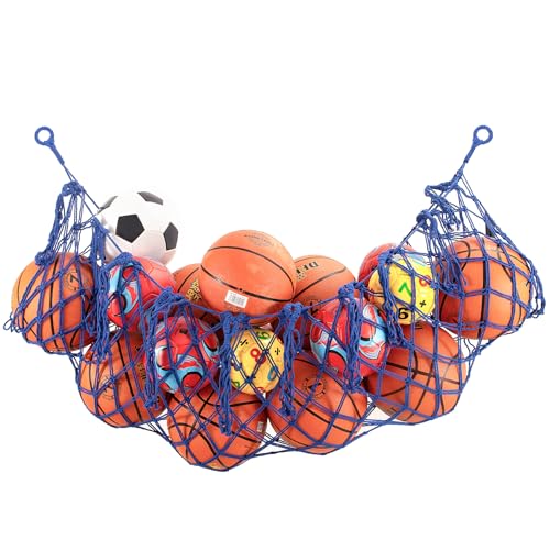 WEESTAAMO Ball Storage Net Sports Hammock for Garage Hanging Basket Organiser Net for Basketball, Volleyballs Football Storage Rack Sports Equipment Organiser Storage Mesh