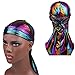 DIY Premium Holographic Silky Durags with Long Tails 360 Waves 3 Packed Doo Rags for Men Du rag Cap (Z-Holographic Laser -3 Packed), Medium