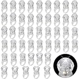 Retisee 50 Pack Light Up Rings Party Favors, LED Glow Rings Bulk Glow in The Dark Flashing Plastic Diamond Bling Toys for Birthday, Bachelor Parties, Weddings, Concert(White)