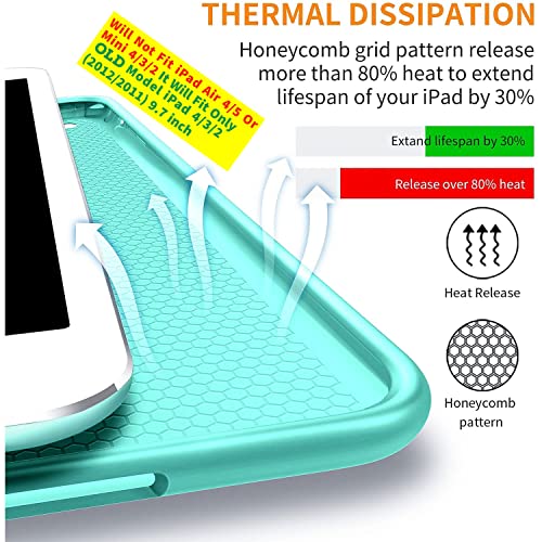 Image of DuraSafe Cases iPad 2 3 4 Gen [ iPad 4th iPad 3rd iPad 2nd Old Model ] 9.7 Inch MD522HN /A MD525HN /A MD516HN /A MG932HN /A MG942HN /A Protective Durable Supportive Dual Angle Stand Cover - Green