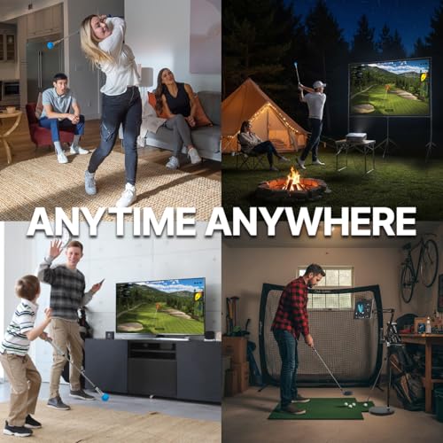 Image of PHIGOLF Home Golf Game Simulator: Enjoy Interactive Golf with Motion Sensor & Swing Stick for Indoor & Outdoor Fun - 38,000+ Courses Worldwide, Compatible with Android, iOS, App & E6 Connect