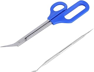 Tesoura de cutículas de unha, tesoura de sobrancelha, pedicure, ferramenta de manicure, tesoura de dedo, cortador de cutículas, cabo longo para aparar cutículas para sobrancelhas e unhas para manicure