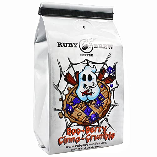 Ruby Brew Coffee BOOBERRY-8OZ-GROUND Blueberry Cinnamon Ground Coffee 8 Oz Bag Medium Roast Ruby Brew Booberry cover