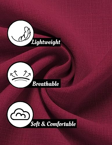 Image of COOFANDY Men's Linen Shirts Short Sleeve Casual Shirts Button Down Shirt for Men Beach Summer Wedding Shirt