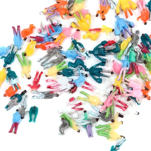 NHPY 100 Piezas Personajes de Estilo Aleatorio Personajes a Escala 1:100 Color Plástico Arquitectónico Trenes Personajes Personas Pequeñas Sentadas y De Pie para Escenas en Miniatura