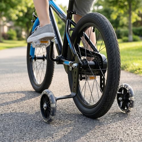 Ruedas de Entrenamiento para Bicicleta Asixxsix para Bicicletas Infantiles de 12, 14, 16, 18 y 20 Pulgadas, Reforzadas con Soporte Grueso y Ruedas PU Ampliadas, Ajustables en Altura, Estabilizador para Bicicleta miniatura 6