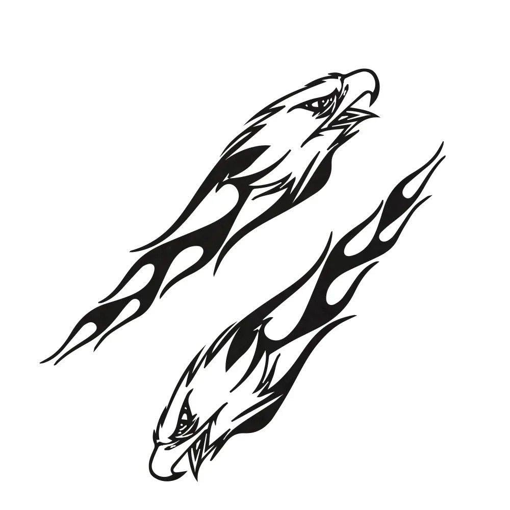 Dabhuoc Glossy Black Car Eagle Head Stickers Auto Vinyl Decals Decor Accessories(Glossy Black)