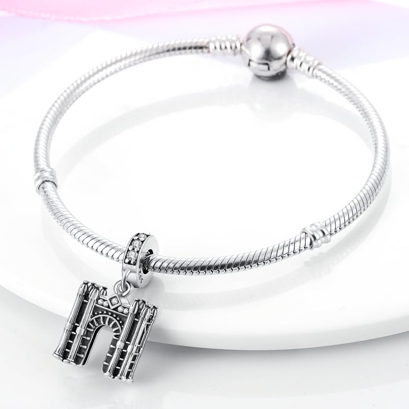 3D Arc de Triomphe Charms 925 Sterling Silver Paris Charms for Bracelet and Necklace - Image 4