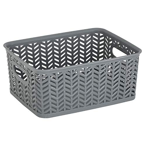 La Mejor Selección de Cestos y cubos de esta semana. 45 Simplify - Contenedor pequeño de espiga | Cesta de almacenamiento | Organizador | Decorativo, Bueno para armarios, encimeras, escritorios, aparadores, accesorios, productos de...