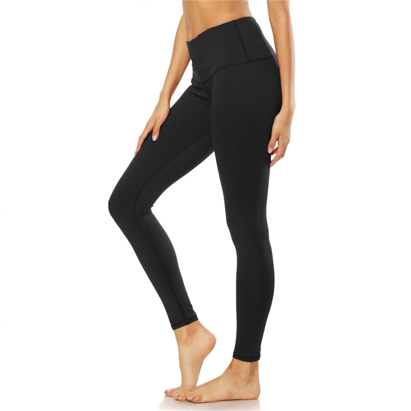 Seksowne, długie legginsy dla kobiet, podstawowe wysokie talii, spodnie do jogi, cienkie rajstopy sportowe, do treningu, treningu, proof Power Flex Solid Color Sports Running Workout Gym Tigh
