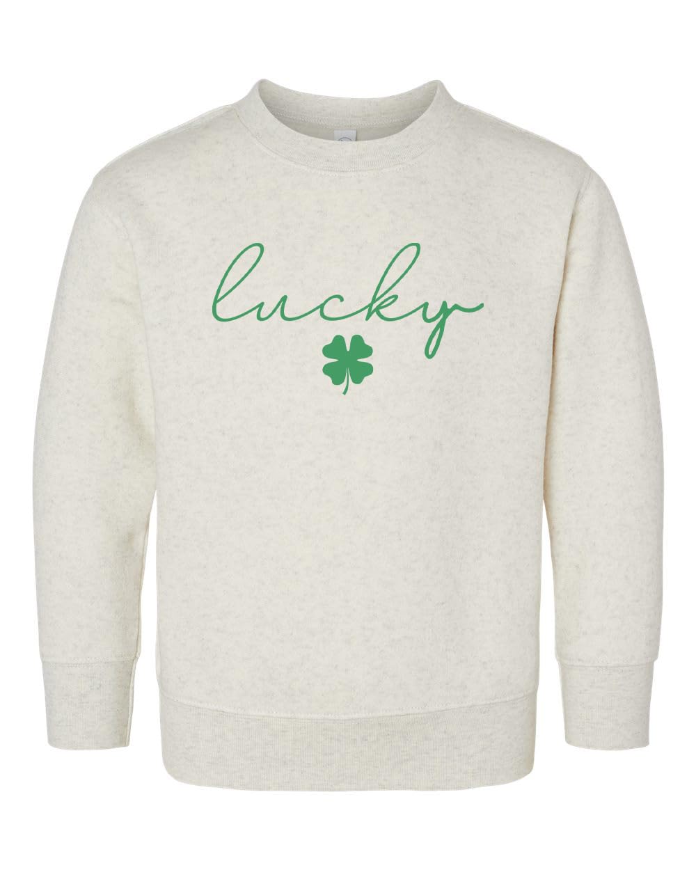 KLATCH St Patrick's Day Lucky Clover Printed Graphic Top Crewneck Sweatshirt - Comfy Holiday Shirts for Toddlers (US, Age, 5 Years, Natural)