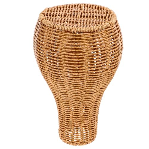 TOYANDONA Rustikale Gewebte Vase aus Kunststoff in Rattan Optik Kleine...