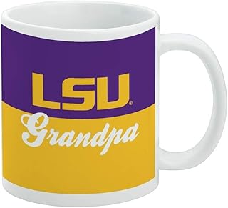 LSU Grandpa Ceramic Coffee Mug, Novelty Gift Mugs for Coffee, Tea and Hot Drinks, 11oz, White