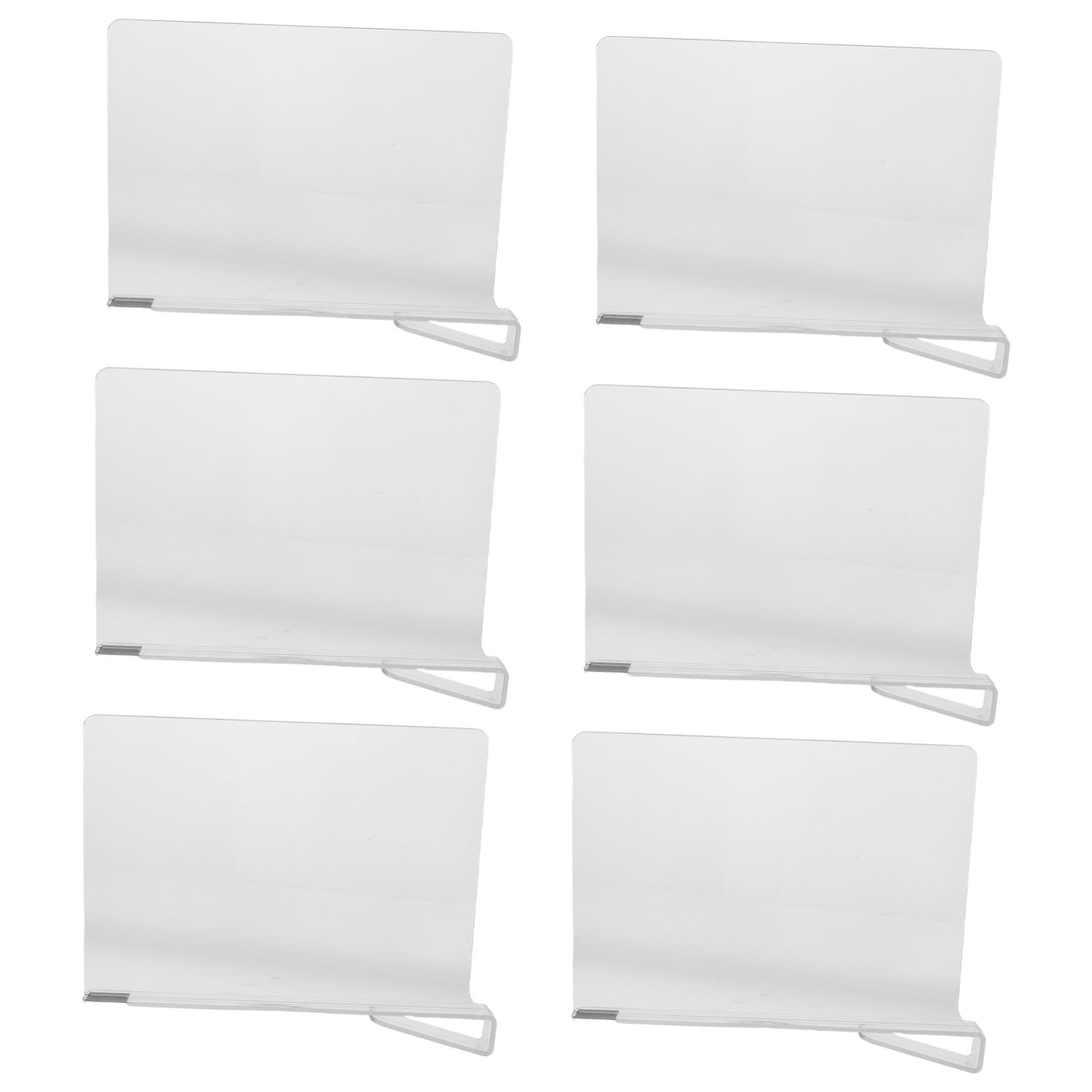 BUGUUYO 6pcs Clear Acrylic Shelf Dividers Adjustable Closet Organizer Panels for Clothes Storage Transparent Partition for Wardrobe Bedroom and Office Use