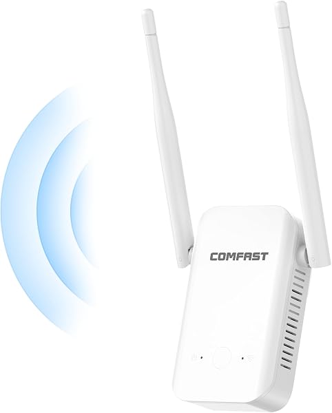COMFAST WLAN-Verstärker, WLAN Repeater 300 MBit/s Single Band, kompakt mit 2 Antennen, WPS für Schnelle Einrichtung, Signal-LED Anzeige, Optimale Wärmeableitung, Einfach Tragbar für Zuhause und Büro - 1