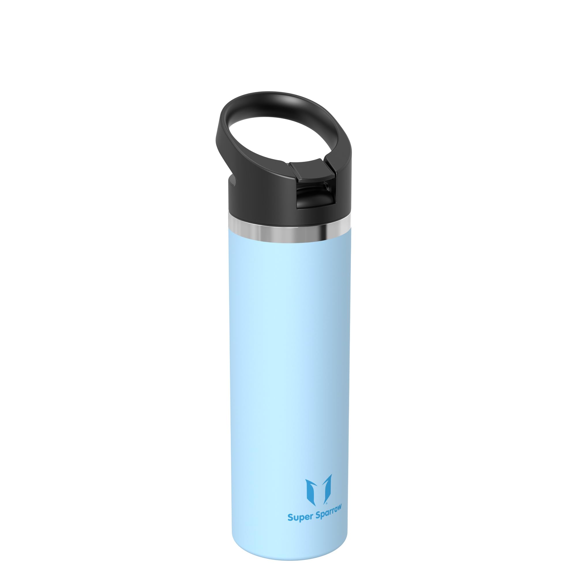 Super Sparrow Borraccia Termica - 500ml, 750ml, 1000ml, 1.2L, 1.5L- SwivelSip Inox Bottiglia - Senza BPA Borracce Termiche, Borraccia Ergonomica per Bambini, Sportiva, Bici, Campeggio, Palestra