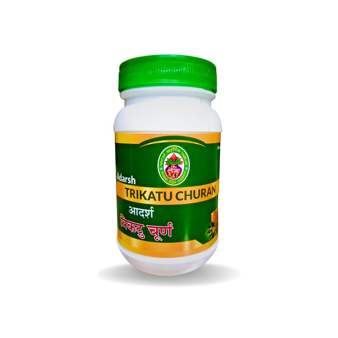 Adarsh Ayurvedic Pharmacy Trikatu Churan | Ayurvedic Herbal Powder | With Black Pepper, Long Pepper & Dry Ginger | For Digestion, Cold & Cough Support | 100g-image-40