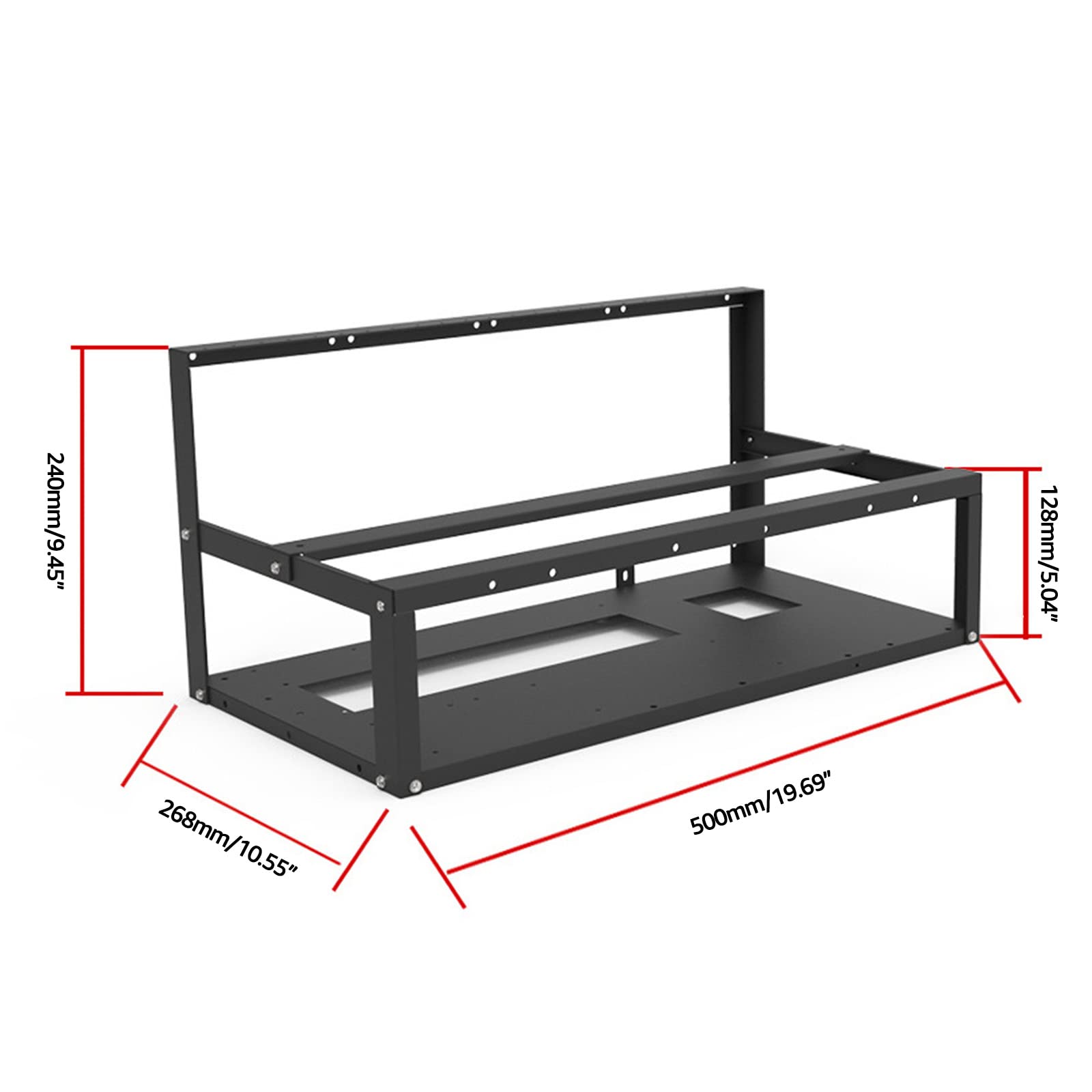 Marco abierto de plataforma de minería para tarjeta gráfica CPU, soporte de disipador de calor para 6 8 tarjetas gráficas, 4 x 12 cm, soporte de pie para minería