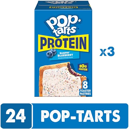 Image of Pop-Tarts Protein Toaster Pastries, 10g Protein, Bumpin' Blueberry (3 Boxes, 24 Pop-Tarts)