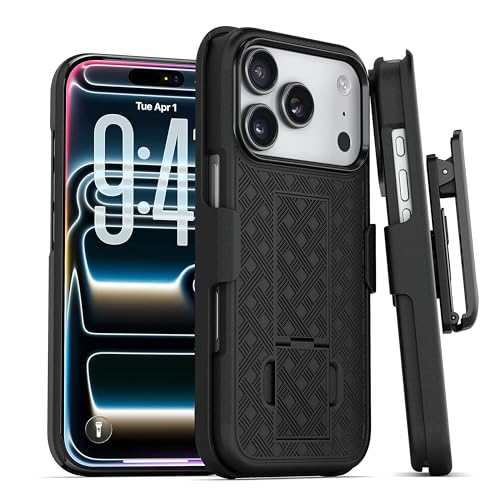 MOTIVE for iPhone 17 Pro Max Holster Case Belt Clip Case for iPhone 17 Pro Max Shell Holster Combo i Phone 17 Pro Max Slim Drop Shockproof Protective Cover with Kickstand (6.9) | Ranger v1 Series