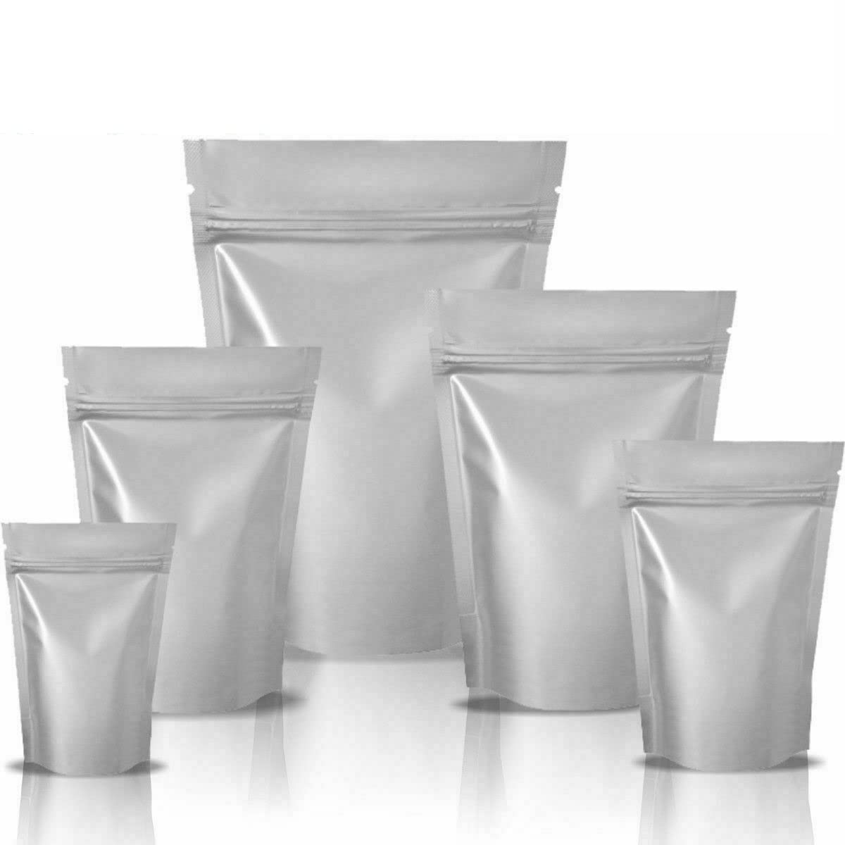 Small Clear Front Aluminum Foil Mylar Pouches Silver Resealable Zipper Lock Plastic Mylar Candy Food Storage Bag for Zip Bag Reusable Lock Seal SILVER (10, 30 x 16 x 37 cm - 5000ml)