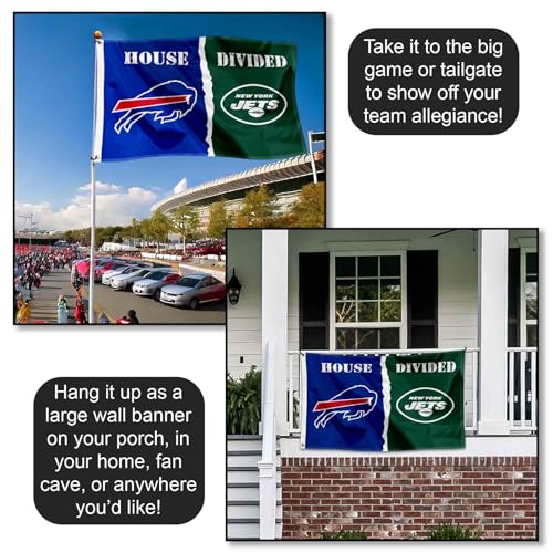 Bannière à compartiments Bills et Jets WinCraft de qualité supérieure