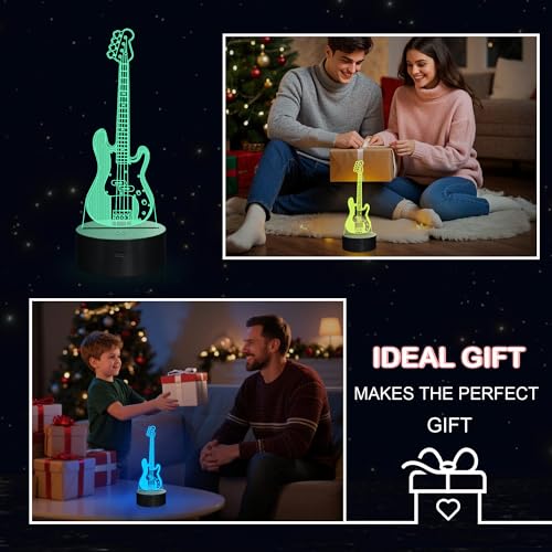 Lampe guitare 3D à télécommande avec 16 couleurs changeantes LED - 6