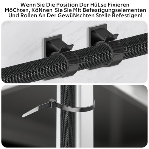 CoKeeSun Kabelschläuche 3 Meter-10mm, 14 Stück Hund und Katze Kabelschutzgitter Set, Flexibler Textilien Kabelmantel, Kabelmanagement für Schreibtisch, TV, Computer, PC, Kabelschutz