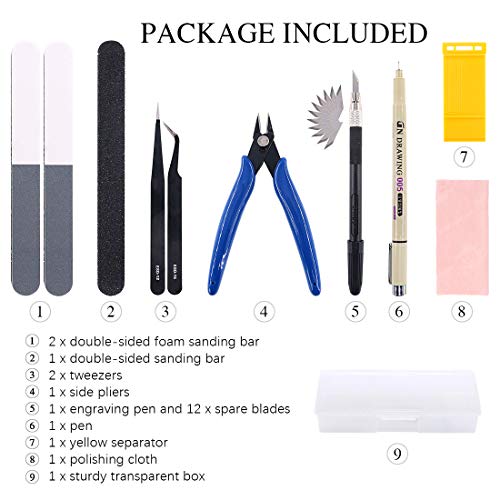 Keadic 22-teiliges professionelles Gundam Modell-Werkzeug-Set für Modellbau, Grundwerkzeuge mit Kunststoffkoffer, perfekt für Hobby-Modellbau (Kit 9)