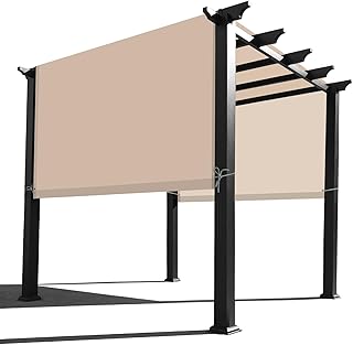 Waterproof Pergola Cover - Universal Replacement Canopy (12' L x 10' W, Beige)