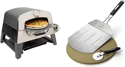 Cuisinart CGG-403 - Horno de pizza 3 en 1, paquete de plancha y parrilla con herramientas para pizza