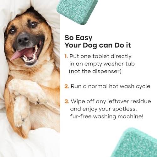 washing machine cleaner tablets - 24 pack for a 12 month supply formulated for pet owners compatible with he top amp front load easily removes residue grime value brand by uproot clean