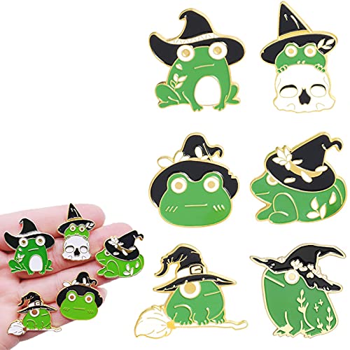 Frog Hat Marker Cute Frog Enamel Pins for Bucket Hat Jeans Shirt Bag (Art Series 6pcs)