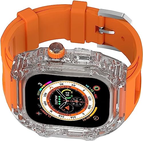 Bracelet de montre en caoutchouc pour Apple Watch 8/7 SCHIK boîtier RM transparent 44 45 49mm