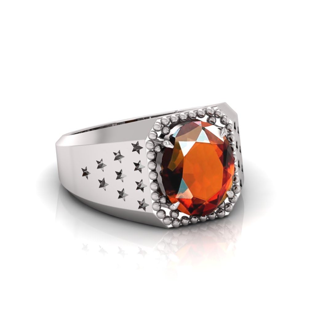 7.25 Ratti Gomed (Hessonite) Original Stone Adjustable Ring For Men And Women With Lab Certified A-15-picture-29