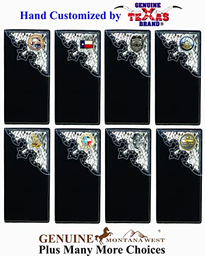 Custom MW Texas Seal Hair Corner Long Rodeo Leather Wallet in Coffee4