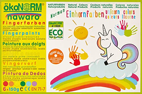Ökonorm (Oekonorm) Nawaro Finger Paints, 6 Colour Set Unicorn (Red, Orange, Yellow, Green, Cyan, Violet), One Size, Varied #TOP1