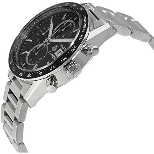Tag Heuer Men's Carrera 41mm Steel Bracelet & Case Automatic Black Dial Analog Watch CV201AL.BA07232