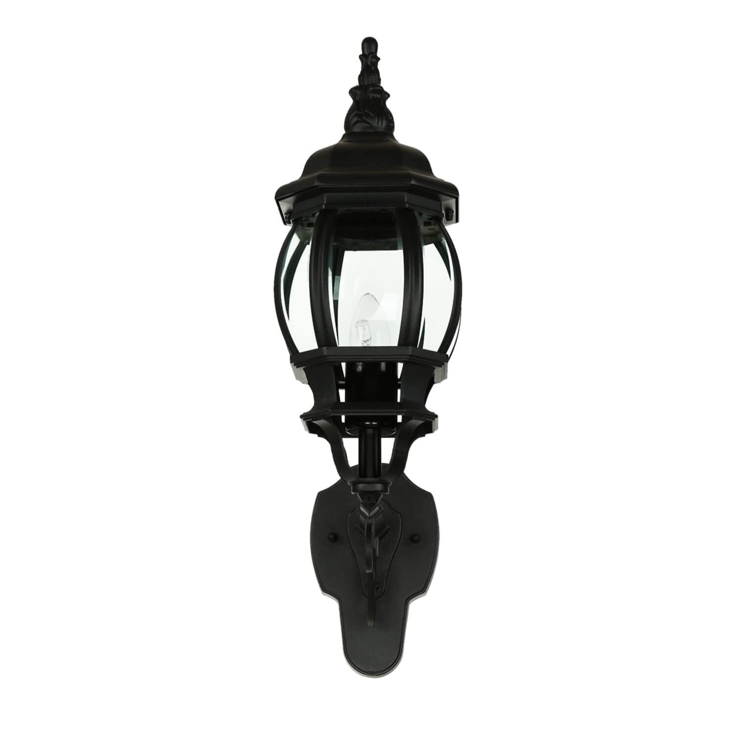 Licht-Erlebnisse Lámpara de pared exterior BREST de estilo rústico en color negro E27 IP23, Aplique Farol retro para jardín, entradas y terrazas