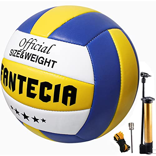 Fantecia Ballon de Volley Taille 5, pour Une Utilisation extérieure et intérieure, Poids Officiel pour Le Match ou l'entraînement Cover